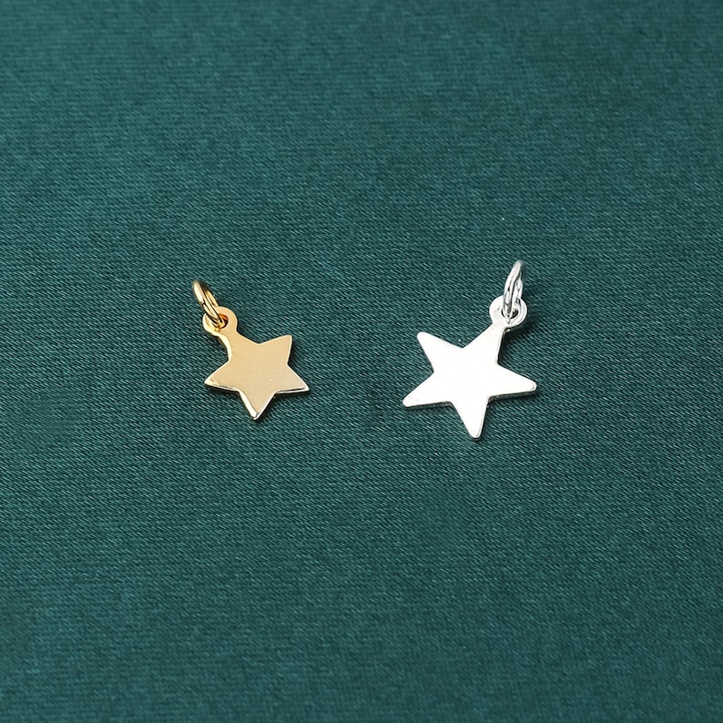 20 dijes de estrella de plata de ley, lámina de estrella brillante de 5 x 4 mm, joyería al por mayor imagen 11
