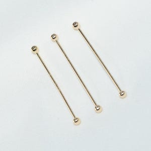 50pcs 14K Gold Plated Double Headpins, Jewelry Making (0.7 x 24mm)