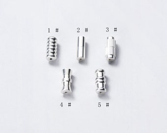 Sterling Silver Screw Clasps, 925 Silver Barrel Screw Clasps, Shiny Plain Clasp, Bracelet Clasp, Necklace Clasp