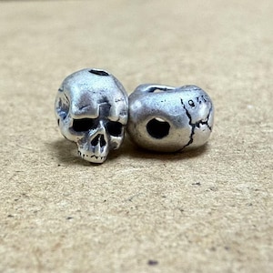 Sterling Silver Skull Bead, Spacer Beads, 925 Silver Skull Spacer Bead, Bracelet Bead,Necklace Bead,Skull Spacer 8*6mm