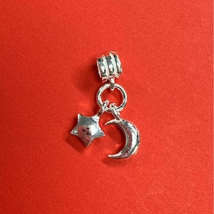 Sterling Silver Star and Moon Charms, Small Charm, Moon Charm, Star Charm, Bracelet Charm, Earring Charm