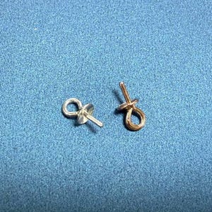 10pcs S925 Sterling Silver Cup and Peg for Half drilled beads, Pendant Setting, Silver Pinch Bails, Charm pendant Bail
