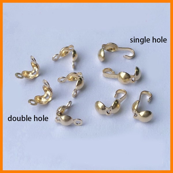 Embouts de perles à clapet remplis d’or 14K, couvercle d’embout rempli d’or pour les fournitures de fabrication de bijoux, perle à sertir repliable, extrémités de couverture 3,5 * 7 mm 3,5 * 10 mm