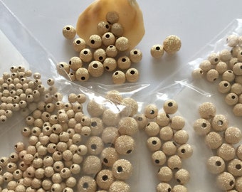 Perles rondes Stardust remplies d’or 14K, perles rondes Stardust remplies d’or, perle d’espacement ronde en or, 2 mm 2,5 mm 3 mm 4 mm 5 mm 6 mm 7 mm 8 mm