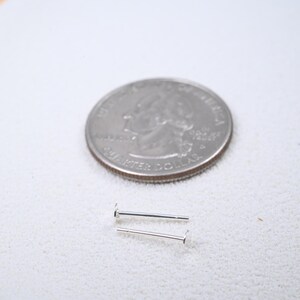 Tiges de boucle d'oreille en argent sterling, coussin plat, composant de boucle d'oreille DIY image 3