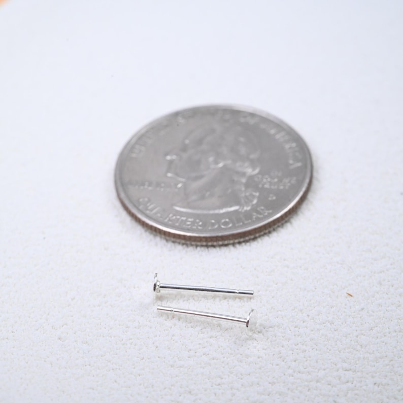 Tiges de boucle d'oreille en argent sterling, coussin plat, composant de boucle d'oreille DIY image 3