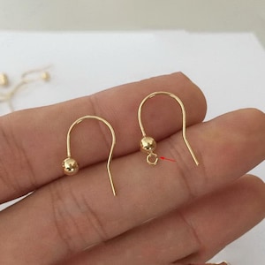 14K Gold Filled Earring Hooks with Ball Bead and Open Loop