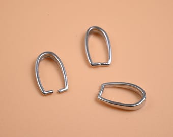 Sterling Silver Pinch Bail, s925 Pendant Connector, Jewelry Making
