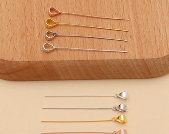 Sterling Silver Pinch Bails with Needle, Gold Plated Pendant Bails, Charm Bail 30-40mm