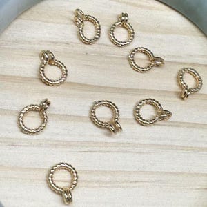 14K Gold Plated Open Twist Round Jump Rings With Double Loops, Gold Tone  Circle Jump Ring Connector for Bracelet Necklace 6mm