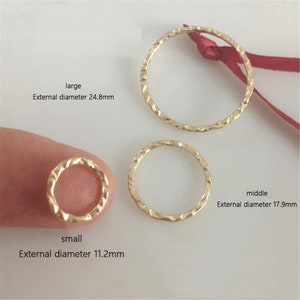 14K Gold Filled Closed Round Twist Jump Rings , Gold Filled Closed Circle Jump Ring Connector for Bracelet Necklace 11mm 18mm 25mm image 6