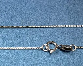 Sterling Silver Cable Chain Box Chain , 925 Silver Gold Plated Chain, Necklace Chain, Jewelry Making supplies 16&quot; 18&quot; chains