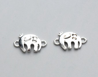 Sterling Silber Elefant Charm Stecker, Wildtier Schmuck