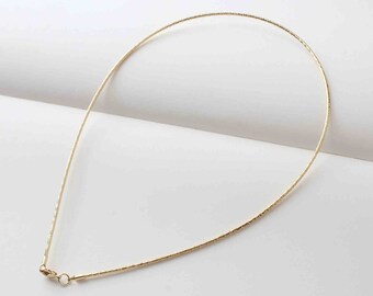 18K Gold Plated Choker Hoop Necklace Wire Necklace (Thickness 2mm) Thin Wire Choker Necklace 18" Wholesale