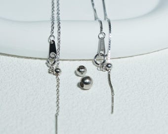 Collar de cadena ajustable de plata de ley con tope
