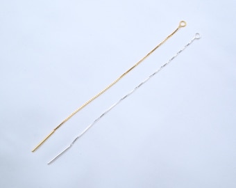 Sterling Silver Box Chain Ear Threader, 90mm (10 Pairs)