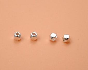 HB24 - Hill Tribe Silver Faceted Heishi Beads - a