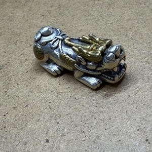 Sterling Silver Pixiu Bead, 925 Silver Pi Xiu Bead, Kylin Bead, Good Fortune Bead, Bracelet Bead, Necklace Bead, Kylin Spacer 33mm
