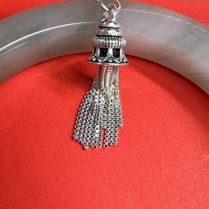 s925 sterling silver Tassel charms, Box chain tassel charm,silver tassel, Earring silver charm, sterling silver tassel pendant 30mm