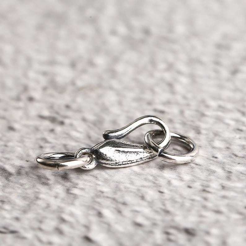 Sterling Silver Hook Clasp, Thai Silver, Necklace Connector CD127
