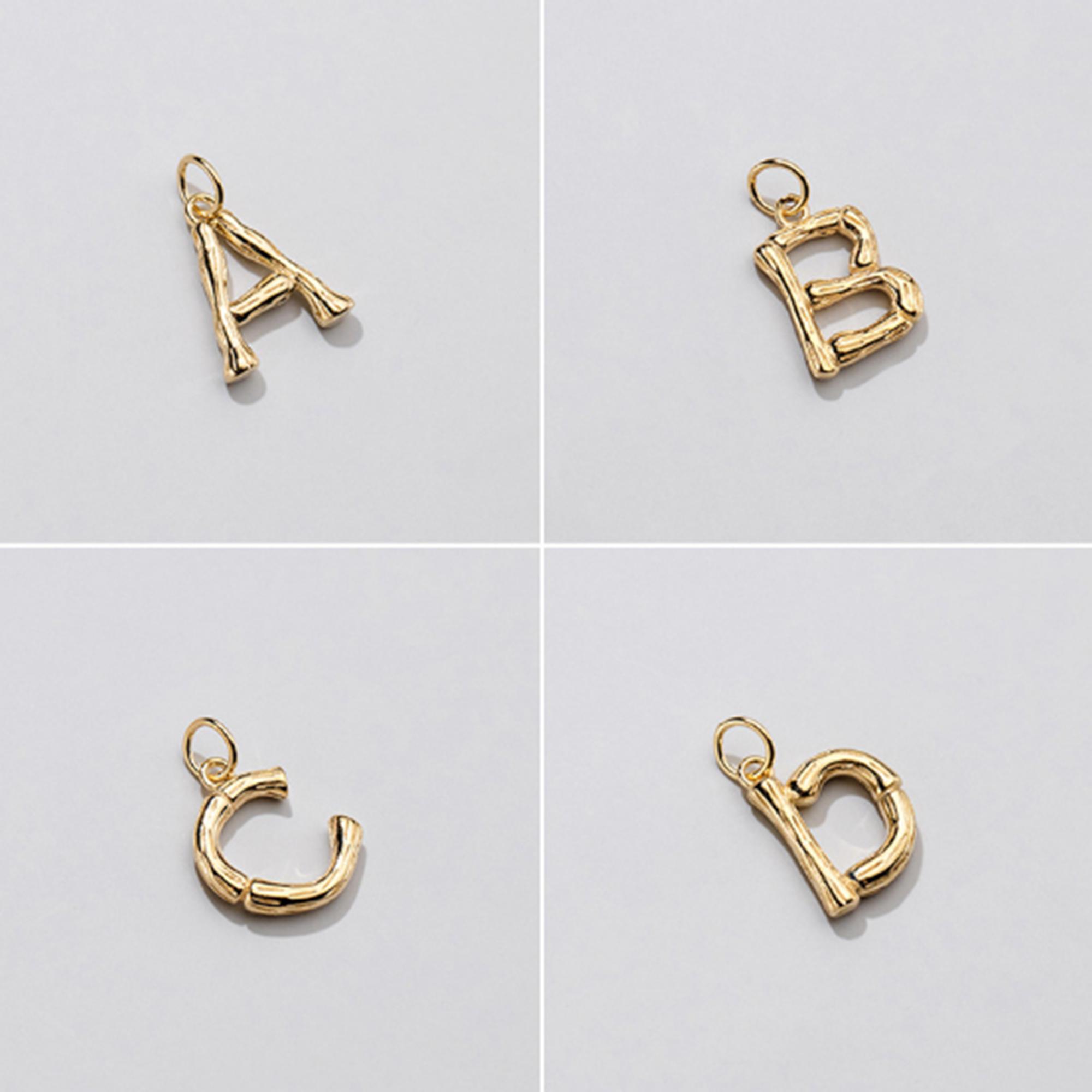 1pc Sterling Silver Letter Charm, s925 Silver Alphabet Charm For Jewelry Making Supplies, Bracelet Charm,Earring Charm,Necklace Charm