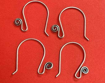 Sterling Silver Swirl Ear Wires, Earring Making Supplies