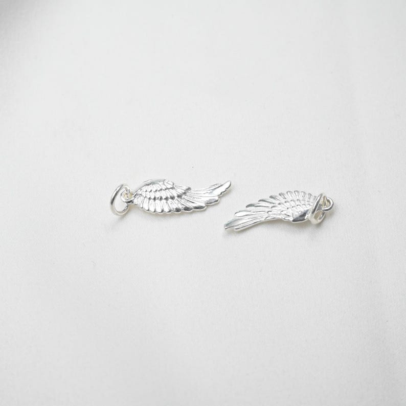 Charm de alas de ángel de plata esterlina, suministros para hacer joyas imagen 1