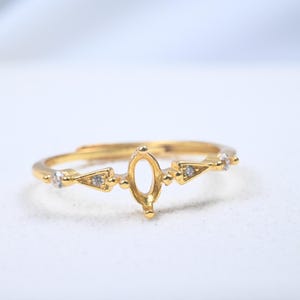 Sterling Silver Arrow Ring Setting, Oval 4x6mm Solitaire Ring Band