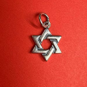 Sterling Silver Star of David Charm Pendant, Jewish Star Bracelet, Hexagram Necklace, Religious Earring, Hanukkah Jewelry, Talisman Charm