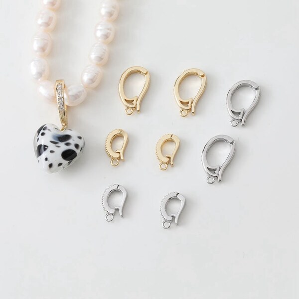 14K vergoldeter Verkürzer-Verschluss für Perlenarmband-Halskette, goldfarbener Perlen-CZ-Zirkon-Verschluss, Perlen-Verkürzer-Verschluss