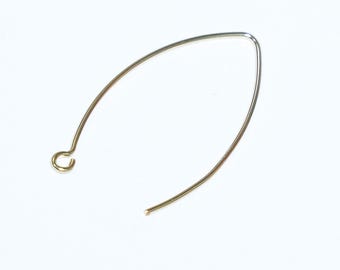 Ganci per orecchini a V in oro 14 carati, materiali per la creazione di gioielli (32 mm)