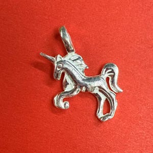 Sterling Silver Unicorn Charm Pendant, Horse Bracelet, Magical Necklace, Mythical Earring, Small Charm, Fairy Tale Jewelry, Animal Charm