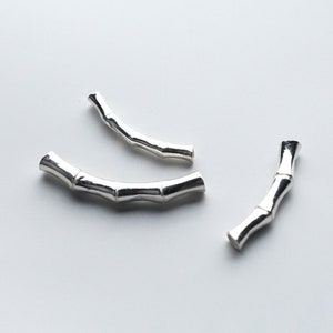 Sterling Silver Tube Beads, Bone Bead, Bamboo Bead, Noodle Bead, Spacer Bead, Bracelet Spacer, Curve Tube Bead 4*4*33mm/5*6*33mm/5*6*42mm