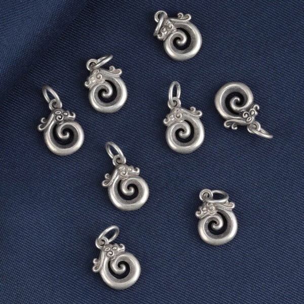 Sterling Silber Drachen Anhänger, s925 Silber Drachenkopf Anhänger für Schmuckherstellung Lieferungen, Spiral Drachen Anhänger, Tiere Anhänger, Halskette Charm