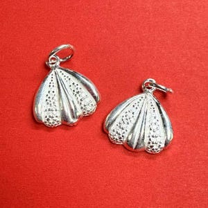 Sterling Silver Scallop Shell Charm Pendant, Mermaid Bracelet, Ocean Necklace, Beach Earring, Small Charm, Sea Life Jewelry, Charms In Bulk