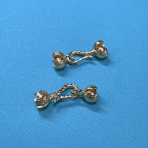 14K Gold Plated Double Crimp Cover Beads w/ Hook, Gold Tone Crimp Beads For Jewelry Making Supplies, Cover Bead 4.8mm 5.5mm