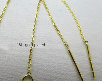 Sterling Silver Cable Chain Ear Threader, Tarnish Free Ear Wire