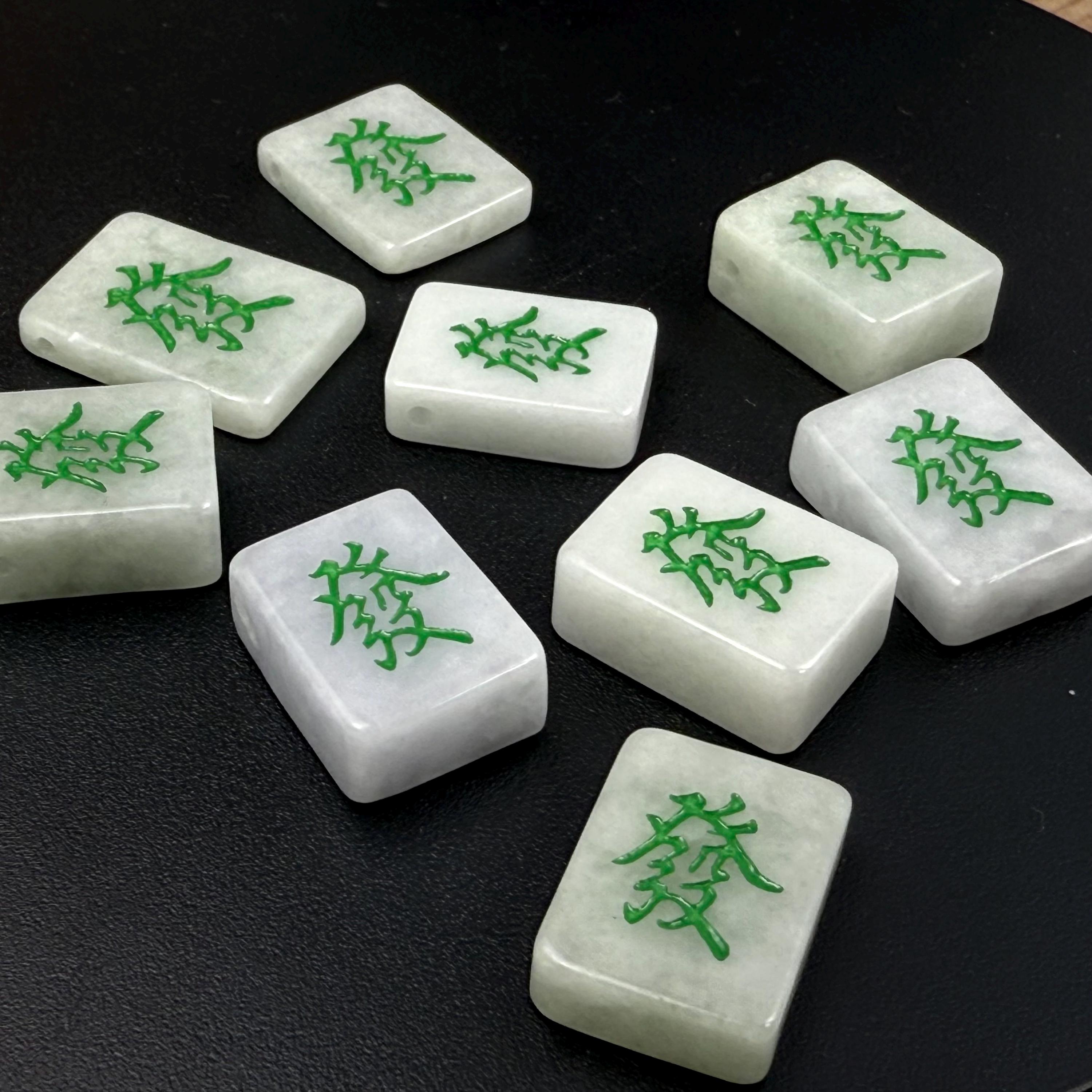 グリーンジェイド麻雀牌チャーム、ボードゲームペンダント - Etsy 日本