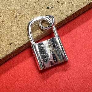 Sterling Silver Padlock Charm Pendant, Plain Pad Lock Bracelet, Lock Necklace, Square Lock Earring, Key and Lock Jewelry, Friendship Charm