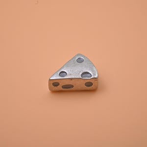 Tranche de fromage en argent sterling, breloque dessert