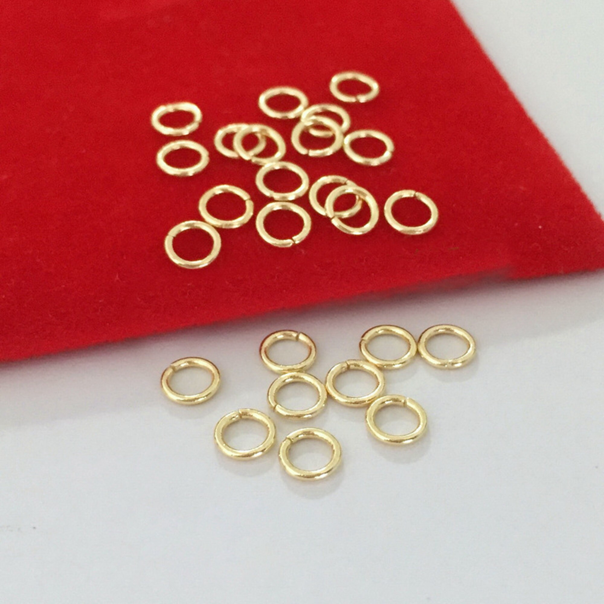 50/100pcs 14K Gold Plated Open Round Jump Rings Gold Tone Etsy