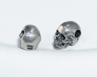 S925 Sterling Silver Skull Head Bead, Spacer Beads, Bracelet Bead