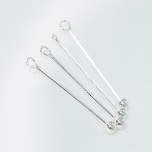 Alfileres de ojo con extremo de bola de plata esterlina, suministros para la fabricación de joyas