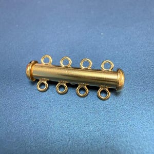 14K Gold Filled Tube Clasp, Gold Tube Clasp, Layered Detangler Clasp, Slide Lock Clasp, Bar Clasp For Pearl Necklace 2 3 4 loops