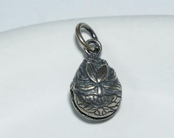 Sterling Silver Lotus Bell Charm, Spiritual Jewelry