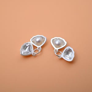 Colgante con dije de concha de perla de plata de ley, colgante de vida marina