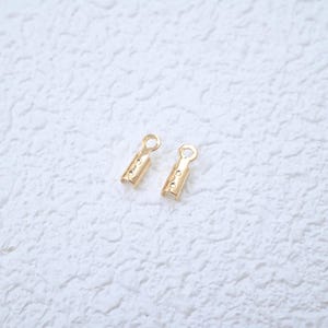 14K Vergoldete Crimp End, Fold Over Cord, Schmuckzubehör
