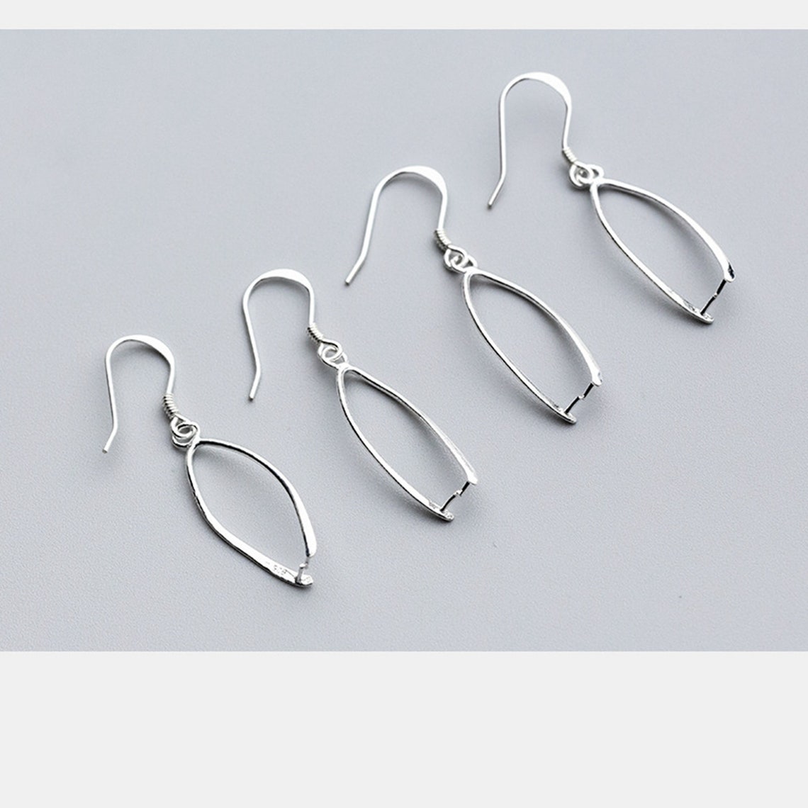 Sterling Silver Ear Hook With Pinch Bail Earring Making 925 Etsy