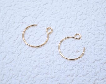 Ganci per orecchini in oro 14 carati, con anello aperto