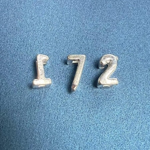 Sterling Silber Zahlenschieber, 925 Silber Zahlenschieber, Armband Bead, Halskettenperle, Zahlenperle, glänzende Perle